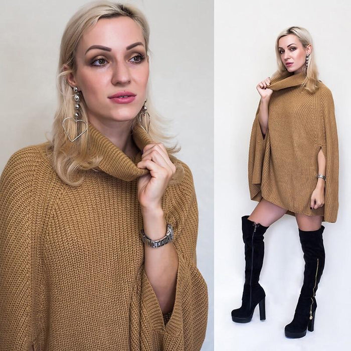 Women's Turtleneck Cloak Sweater